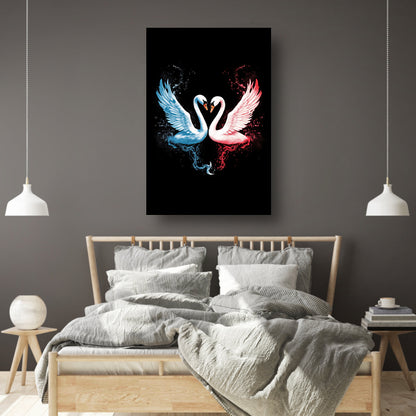 Minimalistische lijnencompositie in zwart-wit canvas met baklijst