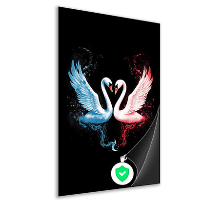 Minimalistische lijnencompositie in zwart-wit poster