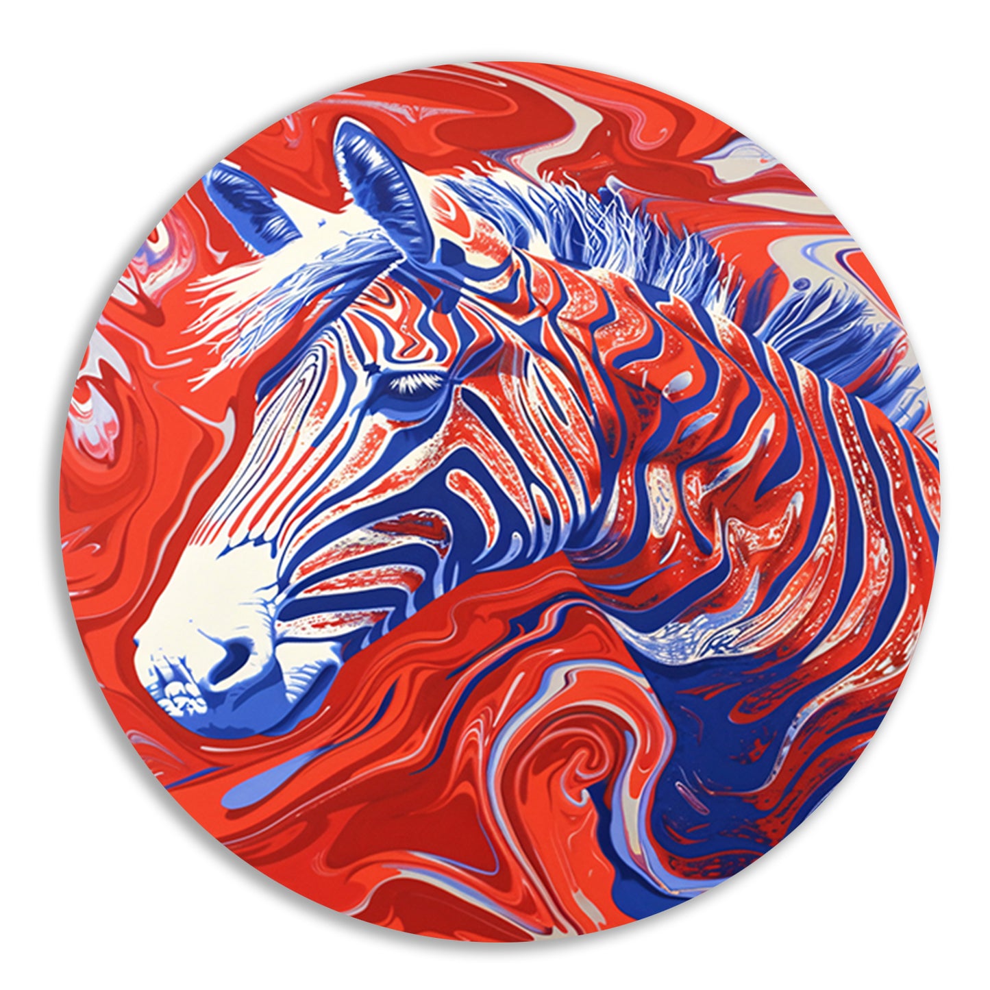 Pop art zebra schilderij met felle kleuren forex muurcirkel