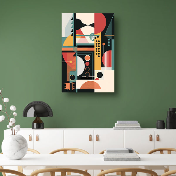 Abstract compositie met primaire kleuren canvas
