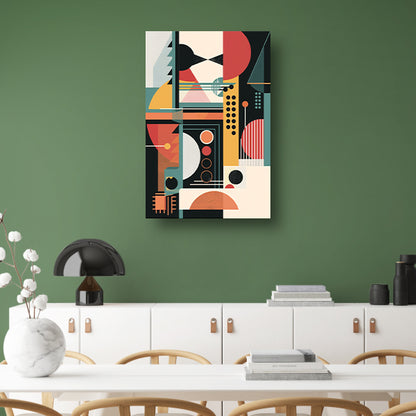 Abstract compositie met primaire kleuren canvas