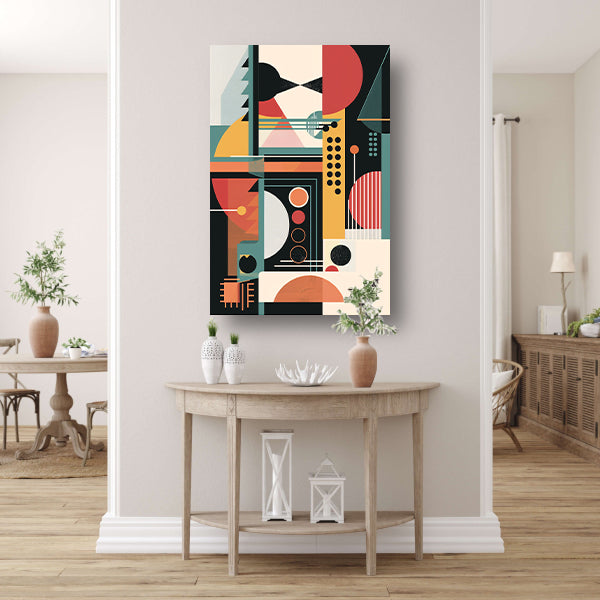 Abstract compositie met primaire kleuren canvas