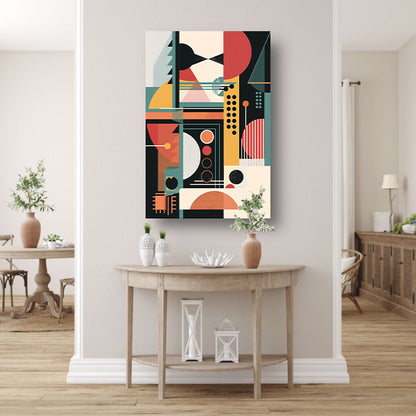 Abstract compositie met primaire kleuren canvas