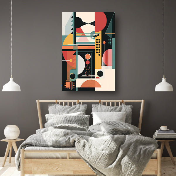 Abstract compositie met primaire kleuren canvas