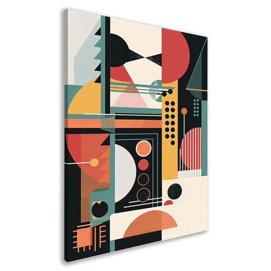 Abstract compositie met primaire kleuren canvas