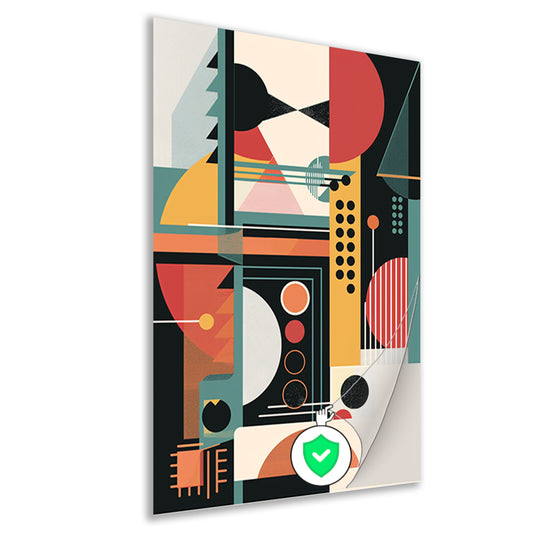 Abstract compositie met primaire kleuren poster