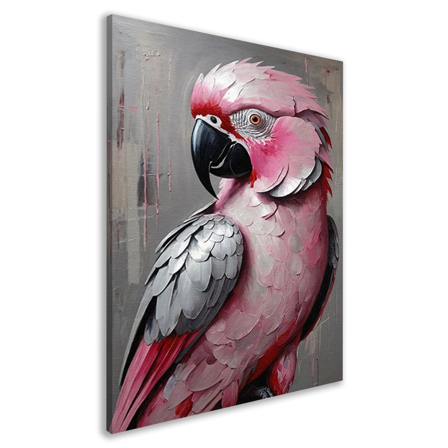 Portret van een Roze en Grijze Papegaai canvas