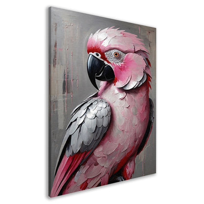 Portret van een Roze en Grijze Papegaai canvas