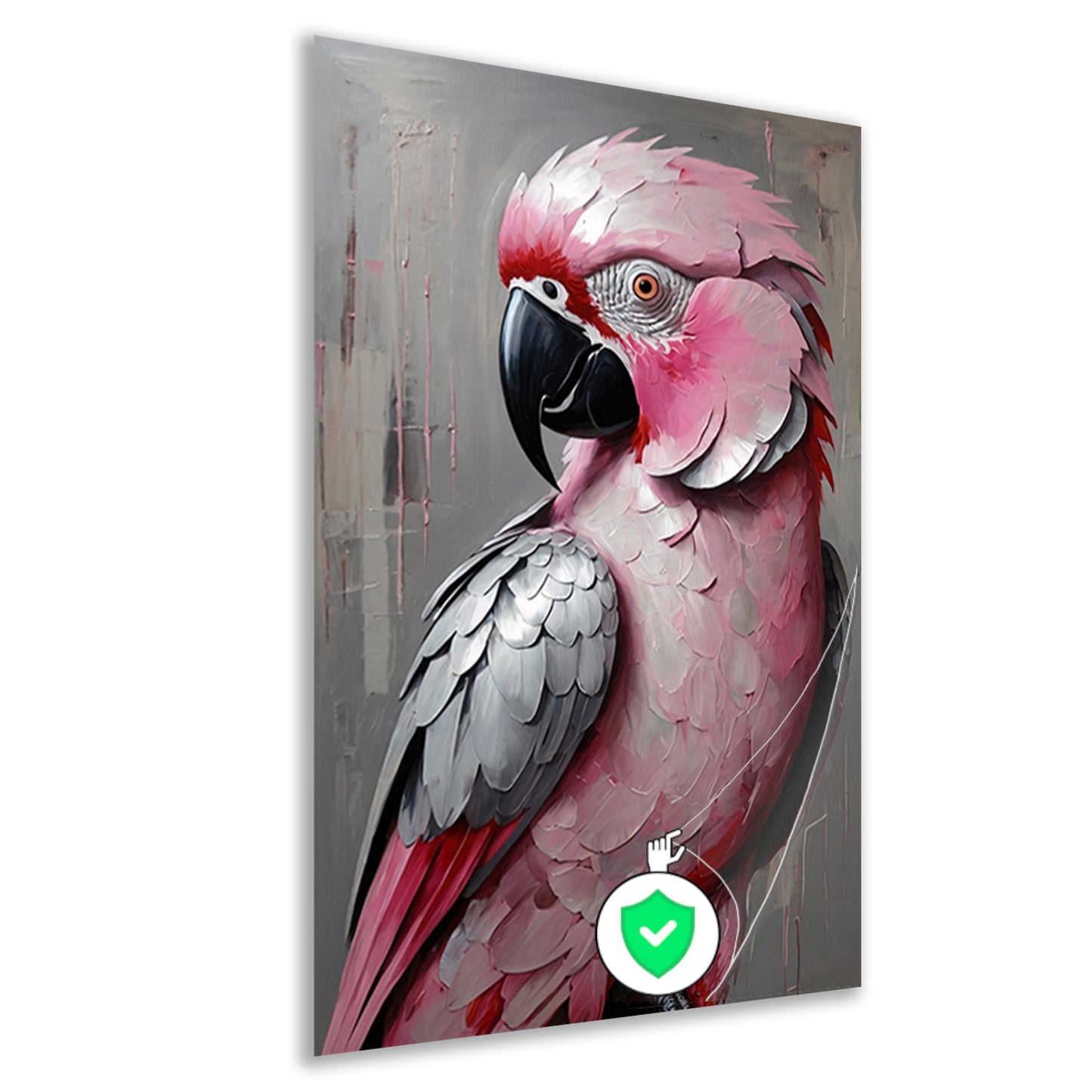 Portret van een Roze en Grijze Papegaai poster