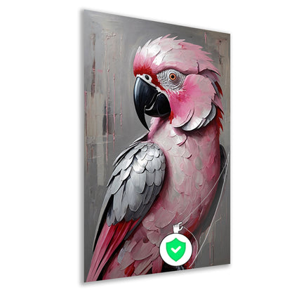 Portret van een Roze en Grijze Papegaai poster