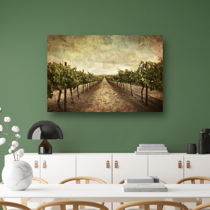 Sepia Wijngaard Landschap met Rijpe Druiven canvas