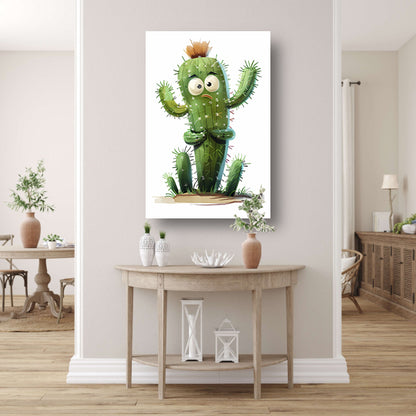 Digitale kunstprint van verbaasde cactus poster