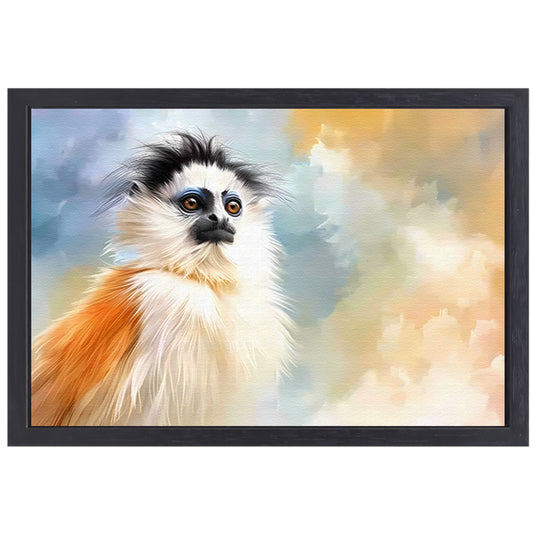 Prachtige digitale kunst van een unieke aap canvas met baklijst