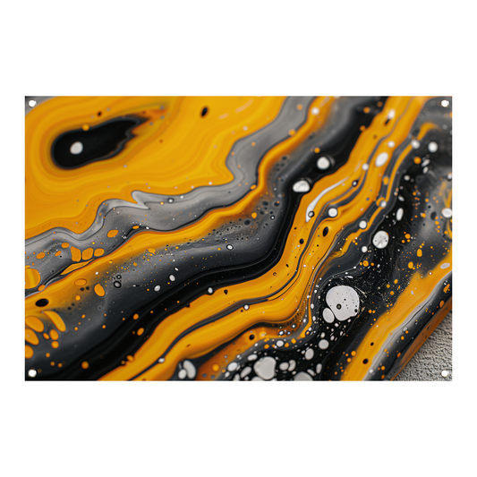 Abstracte schilderij met dynamische kleurenexplosie tuinposter