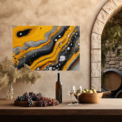 Abstracte schilderij met dynamische kleurenexplosie tuinposter