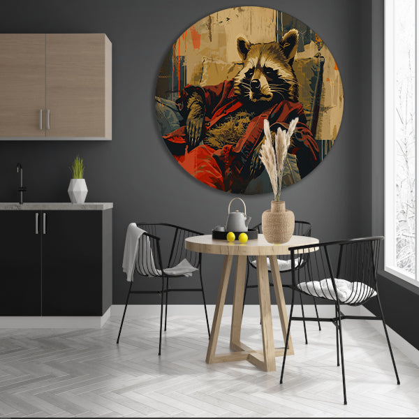 Minimalistische lijnenspel aluminium muurcirkel