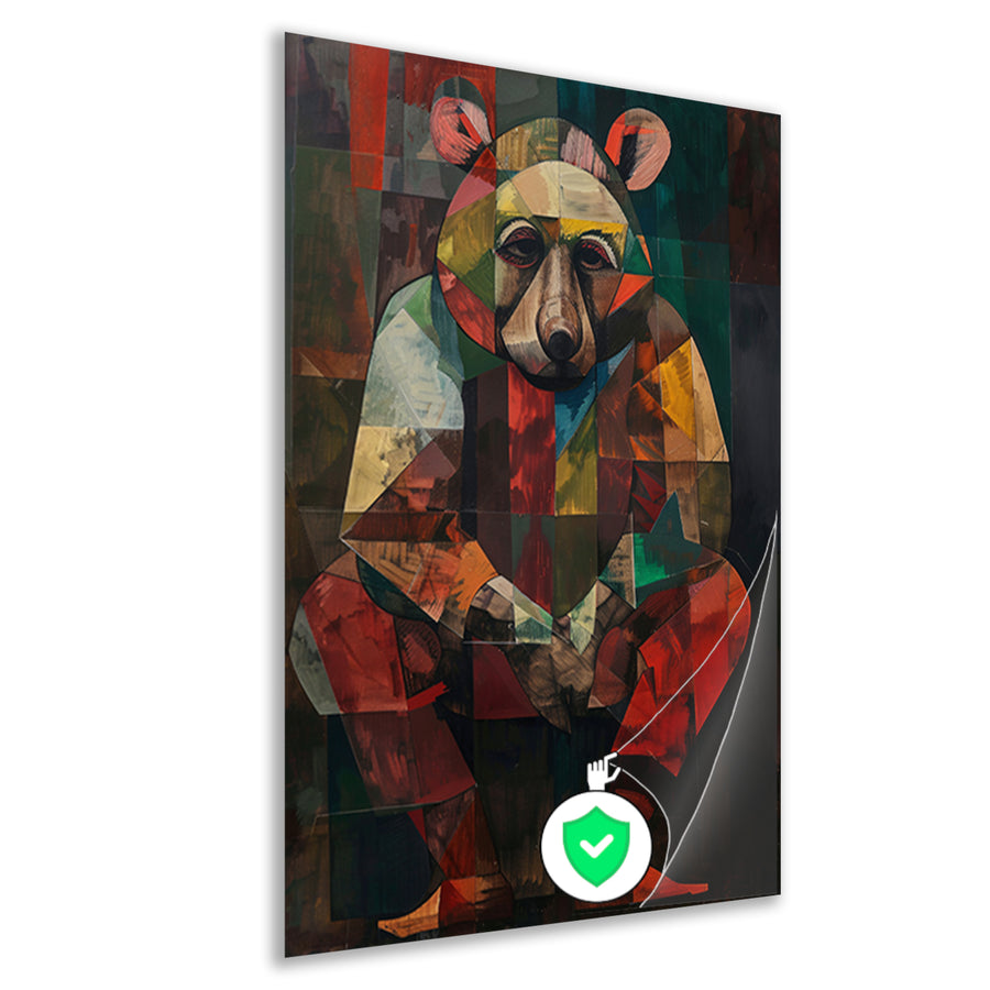 Abstract Kubistische Beer in Kleur poster