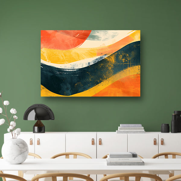 Abstracte Golven van Kleurrijke Energieposter
