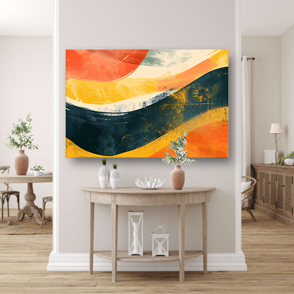 Abstracte Golven van Kleurrijke Energieposter