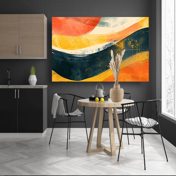 Abstracte Golven van Kleurrijke Energieposter