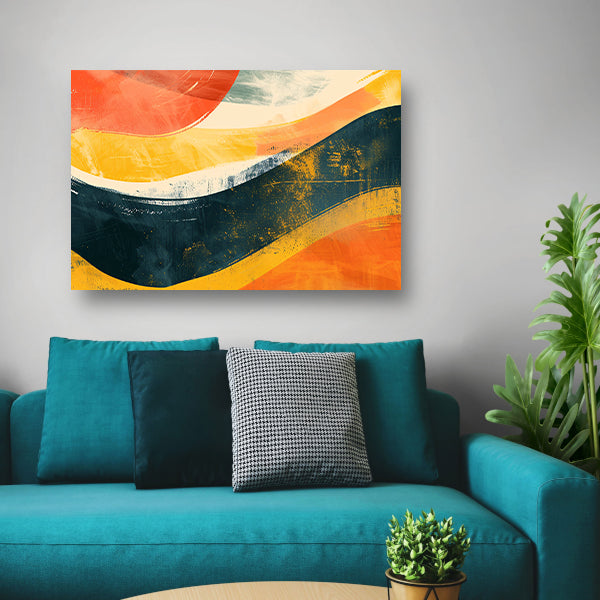 Abstracte Golven van Kleurrijke Energieposter