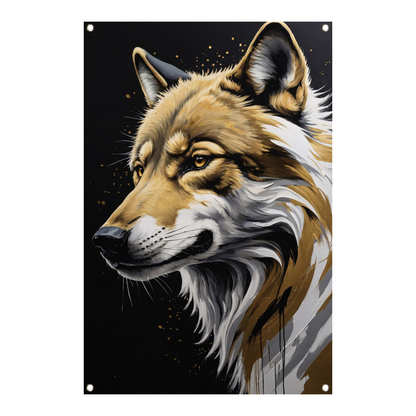 Gouden Blik - Portret van een Wolf tuinposter