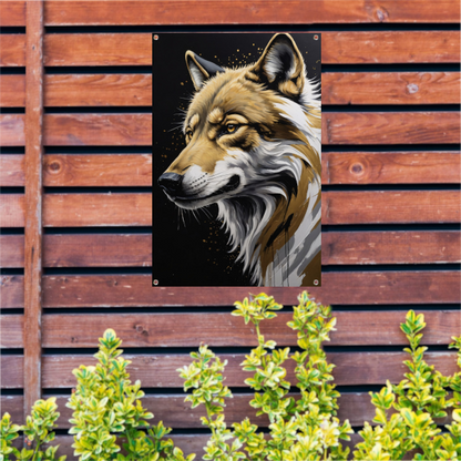 Gouden Blik - Portret van een Wolf tuinposter