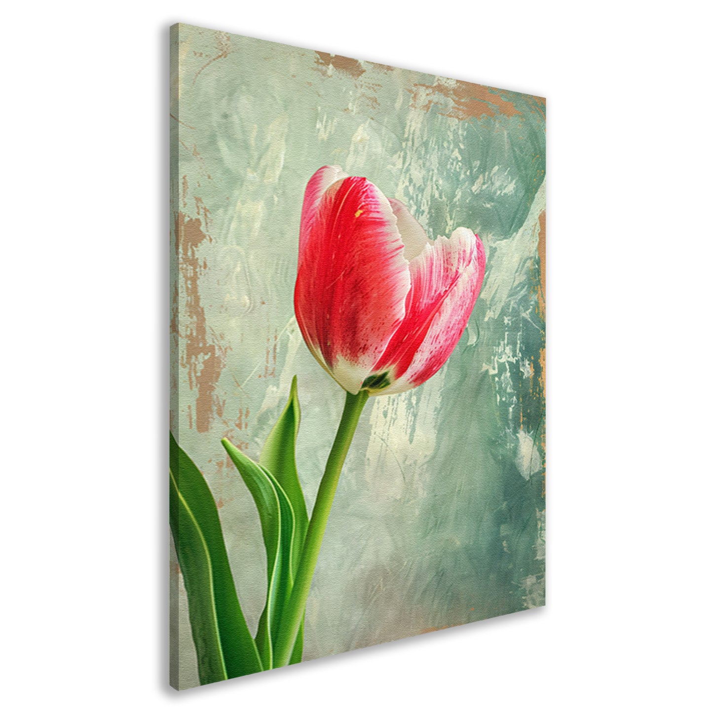 Realistische schildering van een mooie tulp canvas