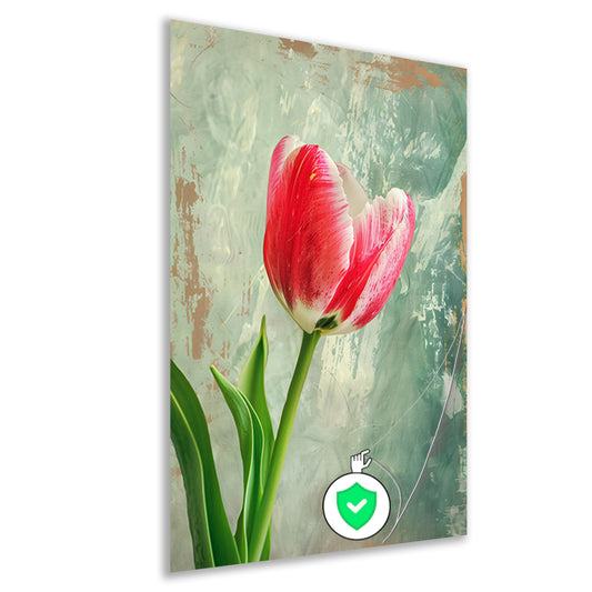 Realistische schildering van een mooie tulp poster