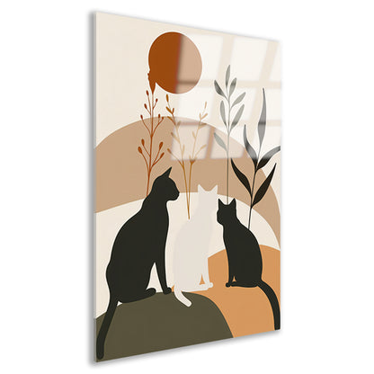 Silhouet van Katten en Planten in Harmonie acrylglas