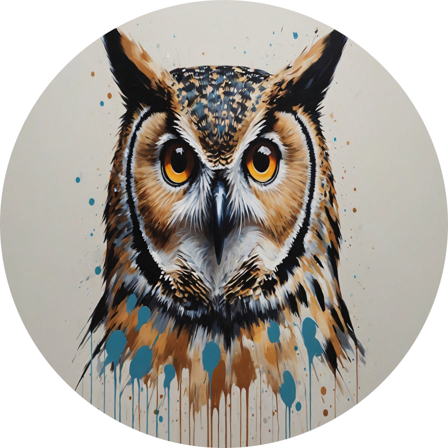 De Wijze Uil - Modern Kunstwerk forex muurcirkel