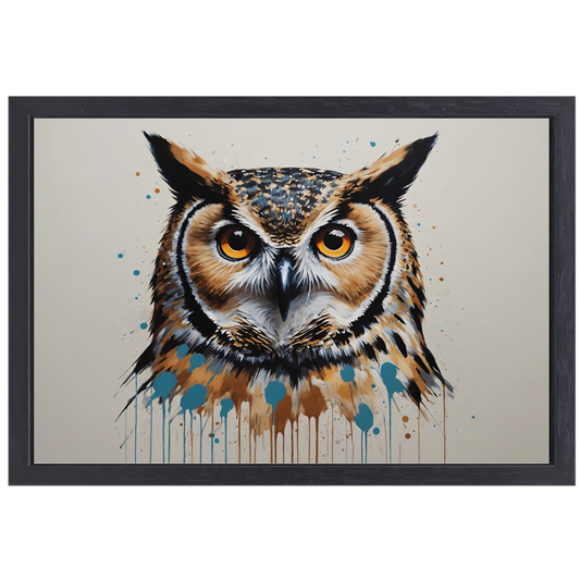 De Wijze Uil - Modern Kunstwerk canvas met baklijst