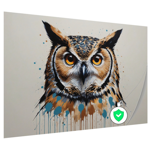 De Wijze Uil - Modern Kunstwerk poster