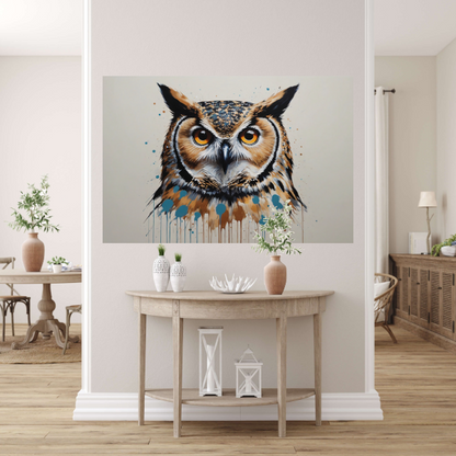 De Wijze Uil - Modern Kunstwerk poster