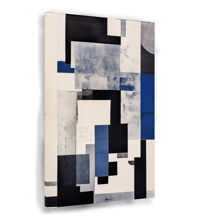 Balans in Blauw en Monochroom canvas