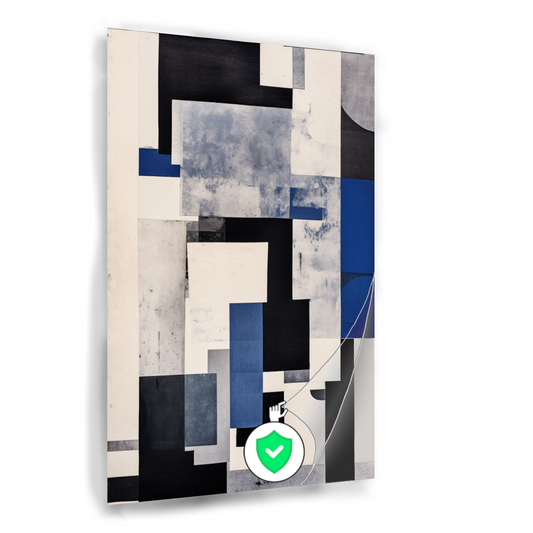 Balans in Blauw en Monochroom poster