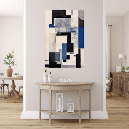 Balans in Blauw en Monochroom poster