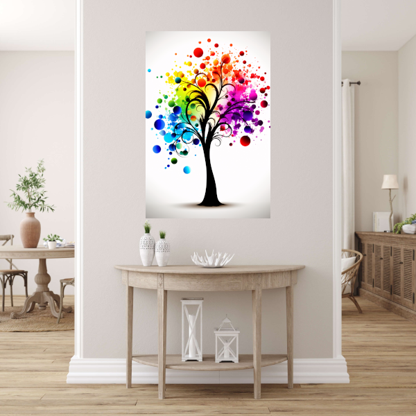 Abstracte Kleurenpracht in Moderne Stijlen canvas met baklijst