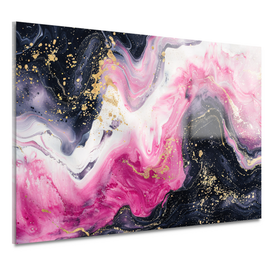 Dynamische Roze en Gouden Marmer Suggestie acrylglas