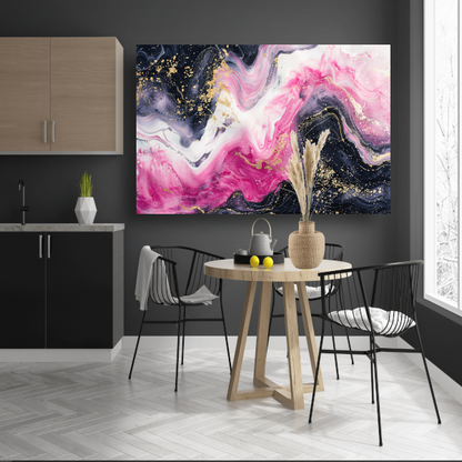 Dynamische Roze en Gouden Marmer Suggestie poster