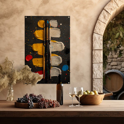 Abstract Expressie met Verf en Kwasten tuinposter