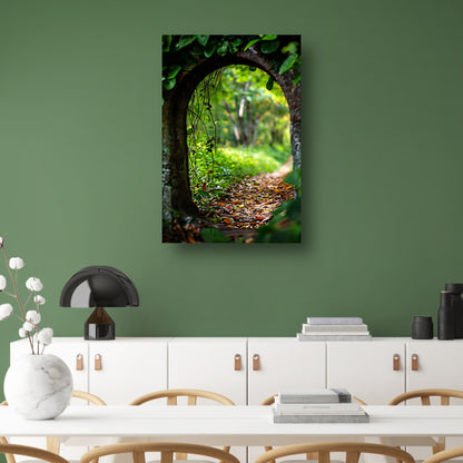 Verborgen Pad in het Zonovergoten Bos canvas