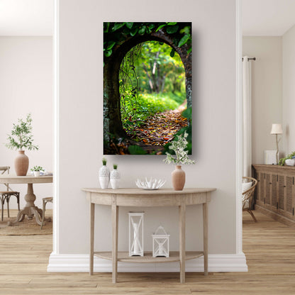 Verborgen Pad in het Zonovergoten Bos canvas