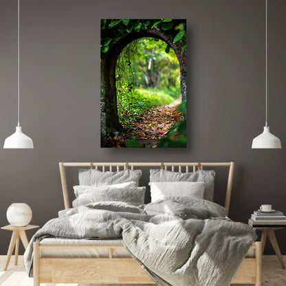 Verborgen Pad in het Zonovergoten Bos canvas