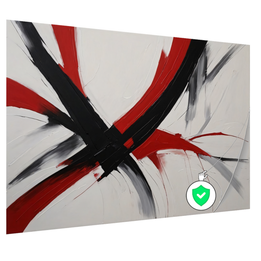 Dynamisch Minimalisme in Rood en Zwart poster