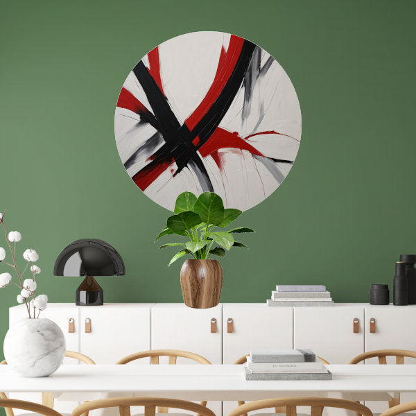 Dynamisch Minimalisme in Rood en Zwart forex muurcirkel