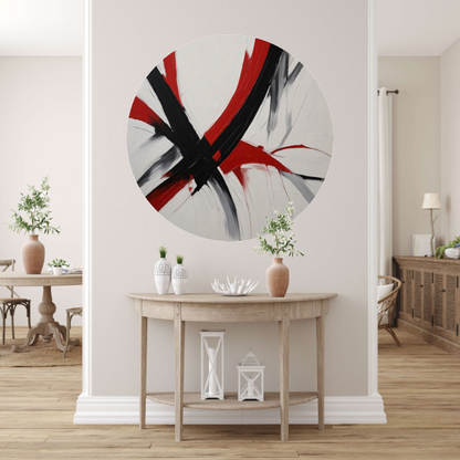 Dynamisch Minimalisme in Rood en Zwart forex muurcirkel