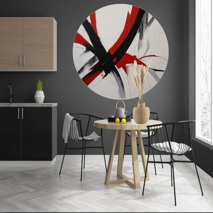 Dynamisch Minimalisme in Rood en Zwart forex muurcirkel