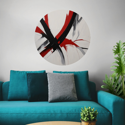 Dynamisch Minimalisme in Rood en Zwart forex muurcirkel