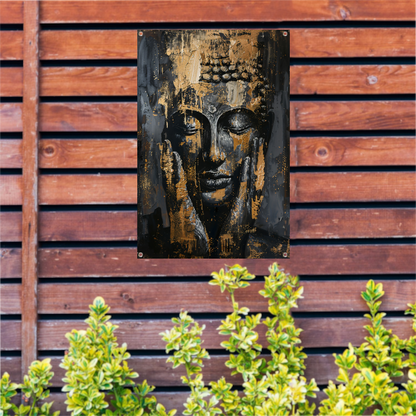 Moderne Interpretatie van een Gouden Boeddha tuinposter